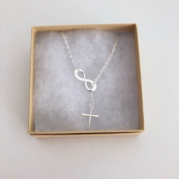 ✨Sold✨Silver Plated Cross Infinity Necklace - Picture 2 of 2